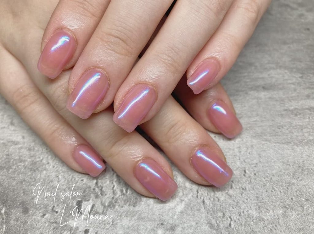 お客様nail?? ??by @lmoana_arisa .pink × blue aurora.◆Hand＊オーロラネイル ¥4,700.⫘⫘⫘⫘⫘⫘⫘⫘⫘⫘⫘⫘⫘Nail salon L&