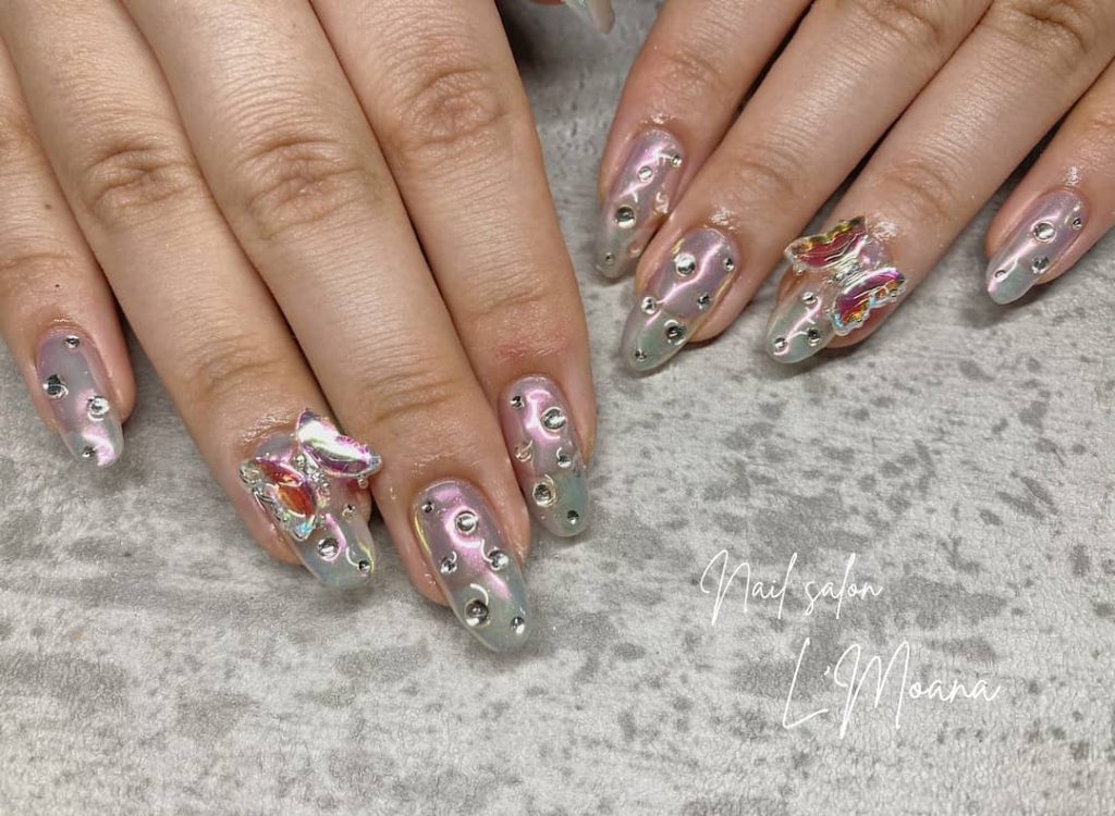 お客様nail?? ??@lmoana_chisa.◆Hand＊やり放題 ¥7,500【ご新規様】¥6,900※パーツ別途料金.⫘⫘⫘⫘⫘⫘⫘⫘⫘⫘⫘⫘⫘Nail salon L&